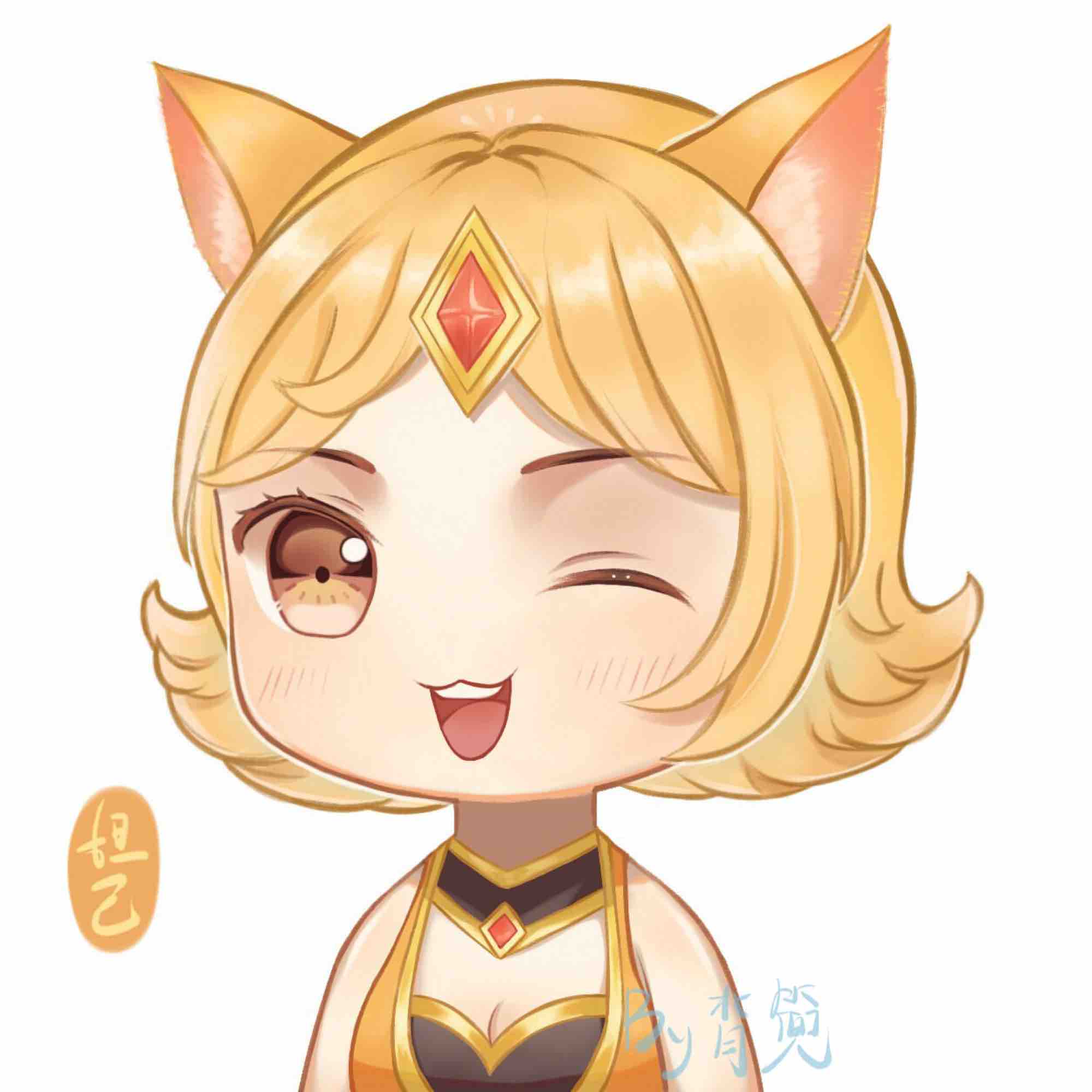 【q版头像】妲己&安琪拉,我们是爱蹲草丛的小可爱